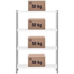 Royal Catering RCER-12040 ruostumattomasta teräksestä valmistettu hyllykkö 120 x 40 x 180 cm