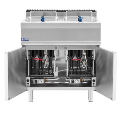 Royal Catering kaasukaksosfriteeraaja 2 x 28 l 30 kW alakaapilla