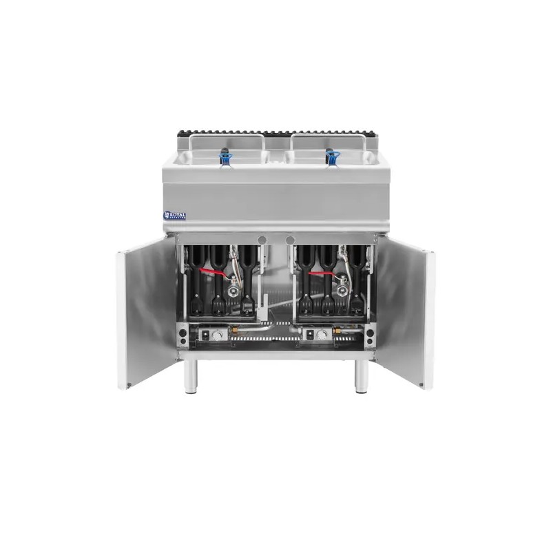 Royal Catering kaasukaksosfriteeraaja 2 x 28 l 30 kW alakaapilla