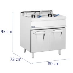 Royal Catering kaasukaksosfriteeraaja 2 x 28 l 30 kW alakaapilla