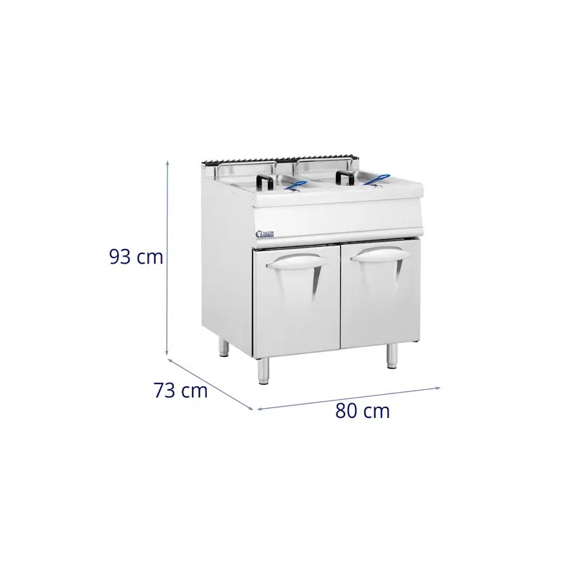 Royal Catering kaasukaksosfriteeraaja 2 x 28 l 30 kW alakaapilla