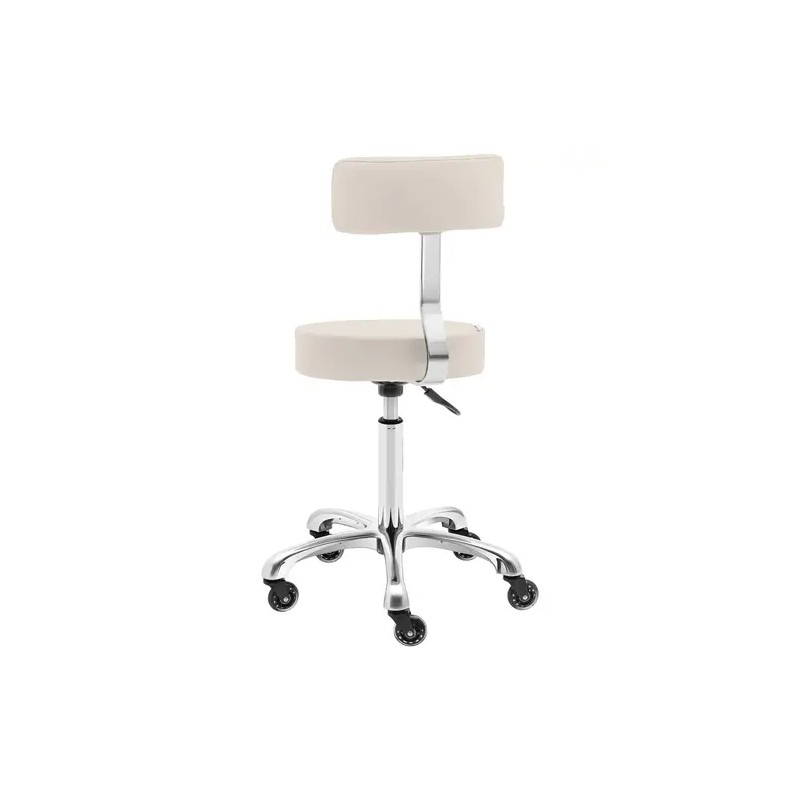 Physa Wells beige työjakkara selkänojalla, korkeussäädettävä 530-710 mm