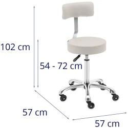 Physa Wells beige työjakkara selkänojalla, korkeussäädettävä 530-710 mm