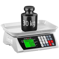 Kontrollivaaka SBS-PW-301CA, 30 kg / 1 g, 28,8 x 21,8 cm, 2 LCD-näyttöä