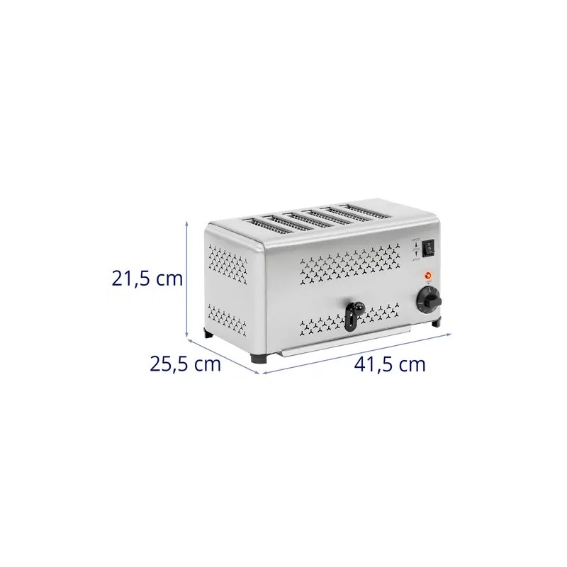 Royal Catering 6-paikkainen leivänpaahdin 2500 W ruostumaton teräs