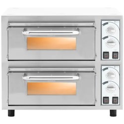 Royal Catering sähköinen pizzauuni 4400 W, 2 kammiota, 35 cm, 50-400 °C
