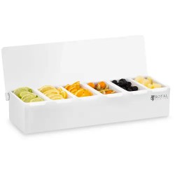 Royal Catering RCCBP 6 ainesosien säilytysjärjestelmä 6 x 450 ml ruostumaton teräs ja PP