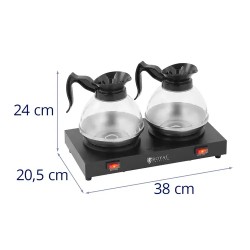 Royal Catering lämmitysalusta kahville ja teelle, 160 W, 2 kpl 1,5 l kannua