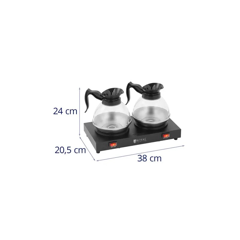 Royal Catering lämmitysalusta kahville ja teelle, 160 W, 2 kpl 1,5 l kannua