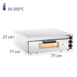 Royal Catering elektro-pizzauuni 60 cm 3000 W 230 V lasiovi