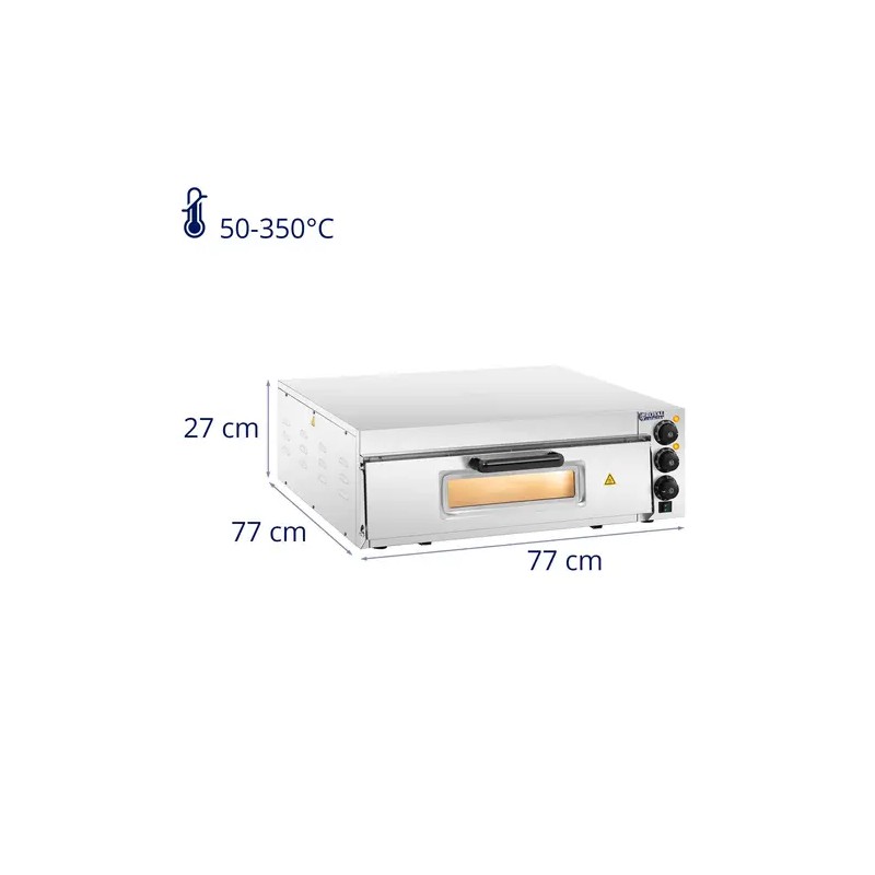 Royal Catering elektro-pizzauuni 60 cm 3000 W 230 V lasiovi