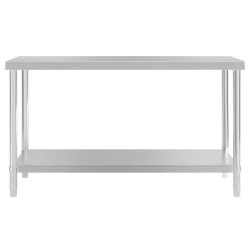 Royal Catering ruostumattomasta teräksestä valmistettu työpöytä 150 x 60 cm, 250 kg
