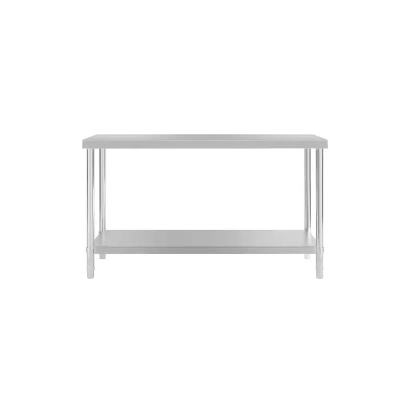 Royal Catering ruostumattomasta teräksestä valmistettu työpöytä 150 x 60 cm, 250 kg