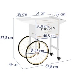 Royal Catering RCPT-WGWG-1 Popcorn-vaunu 51 x 37 cm valkoinen ja kultainen