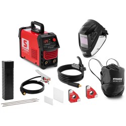 Hitsaussetti Elektrodenhitsauskone 120 A hitsauskypärä X Basic ja hitsauspuikot 2 5 x 350 mm
