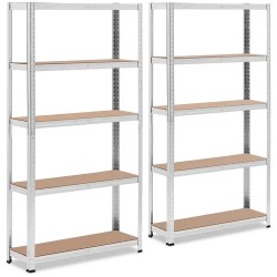 MSW Raskashylly 90 x 30 x 180 cm 5 hyllyä 175 kg kantavuus harmaa 2 kpl 19 25 kg