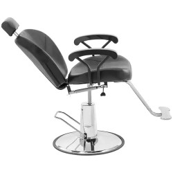 Kampaajatuoli PHYSA ILFORD BLACK, säädettävä korkeus 52-64 cm, pää- ja jalkatuki, musta