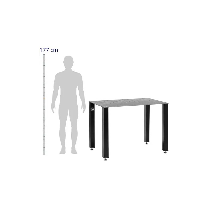 Hitsauspöytä 1000 kg, 119 x 79 cm, rei'itetty teräslevy, hiiliteräs