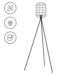Jalkalamppu UNI LD 13 teollisuustyyli ritilävarjostin E27 163 cm