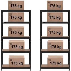 MSW Raskashylly 90 x 40 x 180 cm, musta, 2 kpl