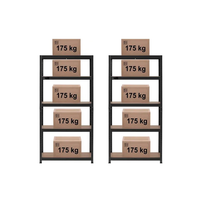 MSW Raskashylly 90 x 40 x 180 cm, musta, 2 kpl