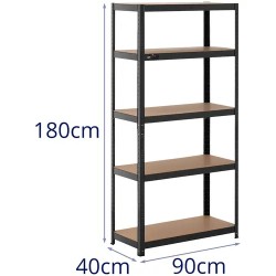 MSW Raskashylly 90 x 40 x 180 cm, musta, 2 kpl