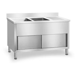 Kaksialtainen tiskikaappi 140 x 60 cm ruostumaton teräs RCHS 1400WS