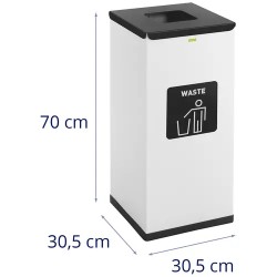 Ulsonix jäteastia 60 l, valkoinen, sekajäte-merkinnällä 4,6 kg