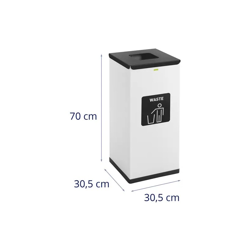 Ulsonix jäteastia 60 l, valkoinen, sekajäte-merkinnällä 4,6 kg
