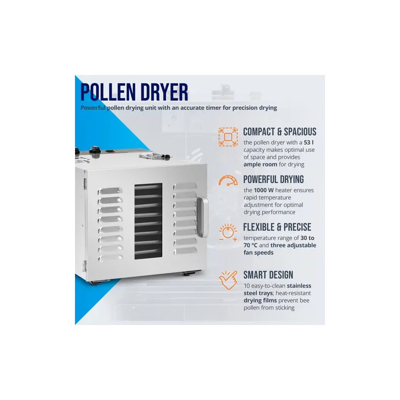Wiesenfield siitepölynkuivain 1000 W 53 l 10 tasoa