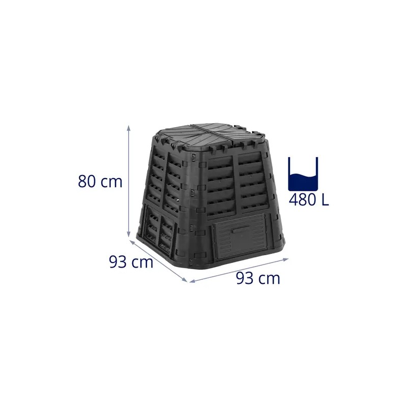 Puutarhakomposti 480 l, polypropeeni