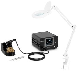 Digitaalinen juottostasema ja LED suurennusvalaisin 100 W LCD kosketusnäytöllä