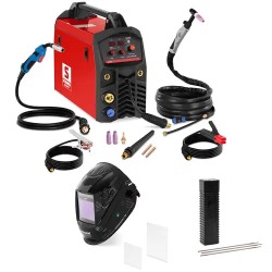 Kombihitsauslaite 195 A S MULTI hitsauskypärä Colour Glass Y 100 ja 5 kg E7018 elektrodeja
