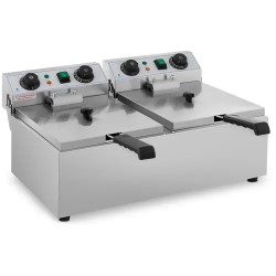 Royal Catering RCTF 10DB sähköinen kaksoisfriteeraaja 2 x 10 l 6400 W ajastimella