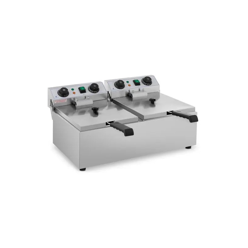 Royal Catering RCTF 10DB sähköinen kaksoisfriteeraaja 2 x 10 l 6400 W ajastimella