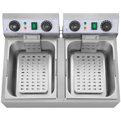 Royal Catering RCTF 10DB sähköinen kaksoisfriteeraaja 2 x 10 l 6400 W ajastimella