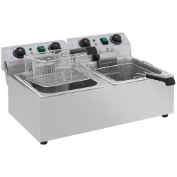 Royal Catering RCTF 10DB sähköinen kaksoisfriteeraaja 2 x 10 l 6400 W ajastimella