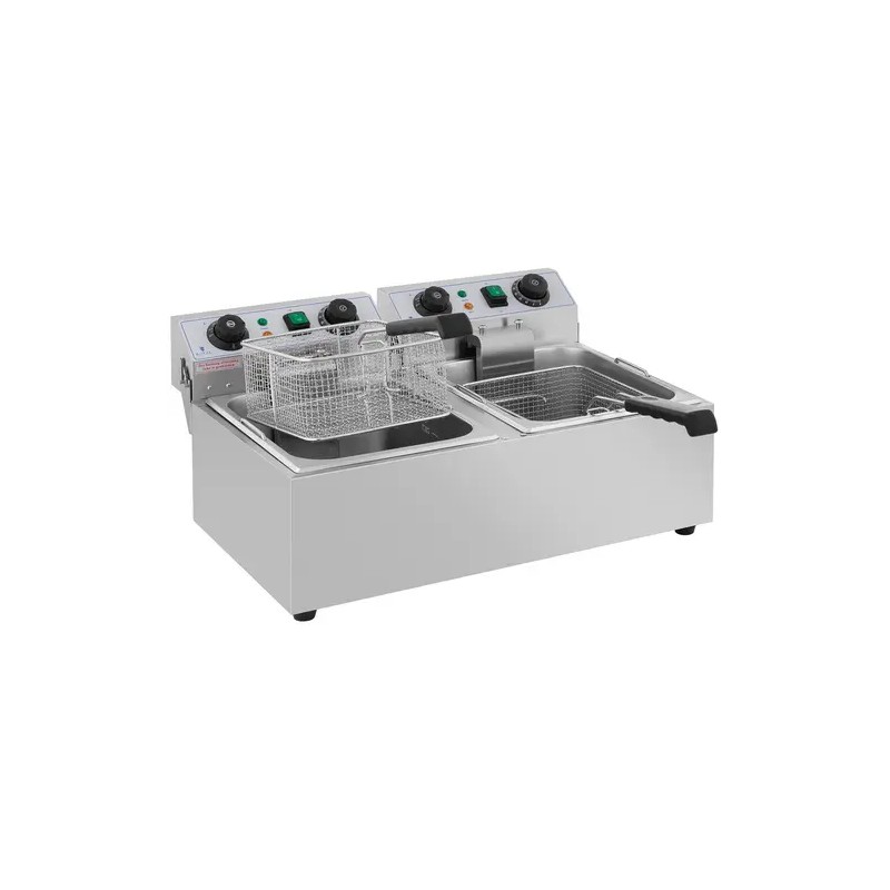 Royal Catering RCTF 10DB sähköinen kaksoisfriteeraaja 2 x 10 l 6400 W ajastimella