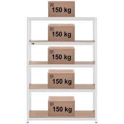 MSW metallihylly 120 x 60 x 180 cm, 5 hyllyä, harmaa 19.15 kg