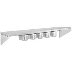 Royal Catering RCWR-5 GN1/9 maustehylly 90 x 30 cm, 5 kpl 1/9 GN-säiliötä, ruostumaton teräs