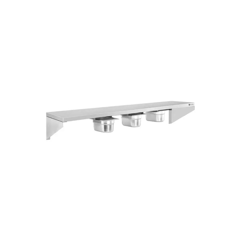 Royal Catering RCWR-5 GN1/9 maustehylly 90 x 30 cm, 5 kpl 1/9 GN-säiliötä, ruostumaton teräs