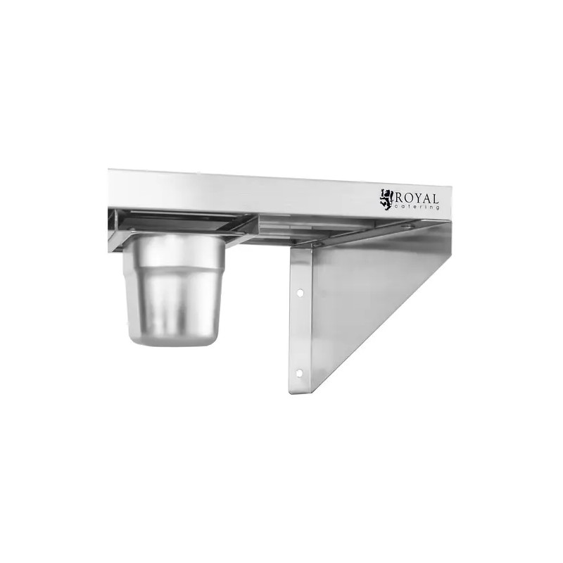 Royal Catering RCWR-5 GN1/9 maustehylly 90 x 30 cm, 5 kpl 1/9 GN-säiliötä, ruostumaton teräs