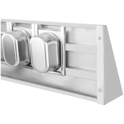 Royal Catering RCWR-5 GN1/9 maustehylly 90 x 30 cm, 5 kpl 1/9 GN-säiliötä, ruostumaton teräs