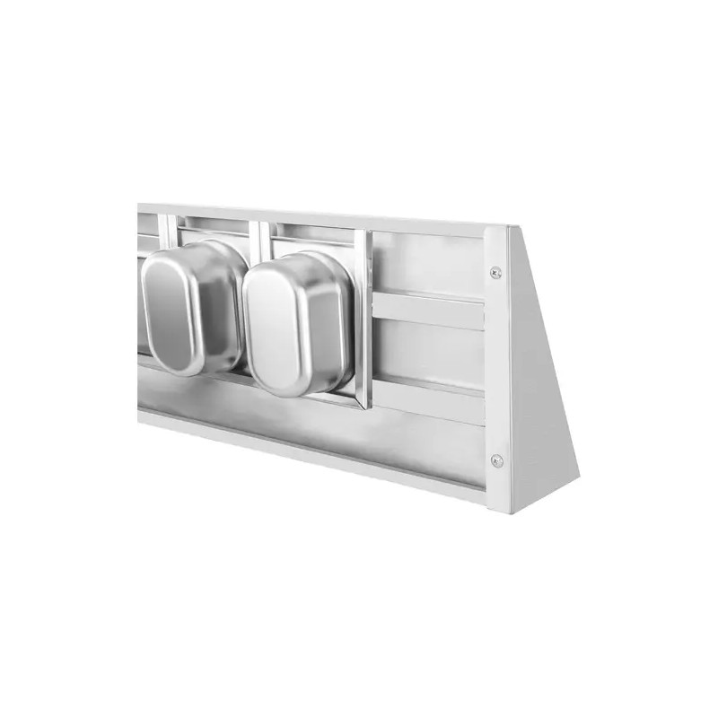 Royal Catering RCWR-5 GN1/9 maustehylly 90 x 30 cm, 5 kpl 1/9 GN-säiliötä, ruostumaton teräs