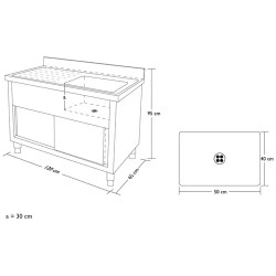 Royal Catering RCHS-1200WS tiskiallaskaappi 120 x 65 cm terästä