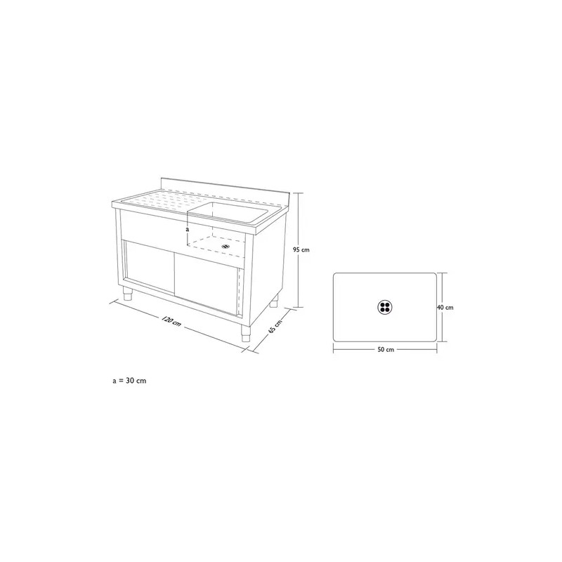 Royal Catering RCHS-1200WS tiskiallaskaappi 120 x 65 cm terästä