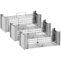 Elävänä pyydystävä loukkusetti 3 kpl 50 x 19 x 20 cm sinkitty teräs