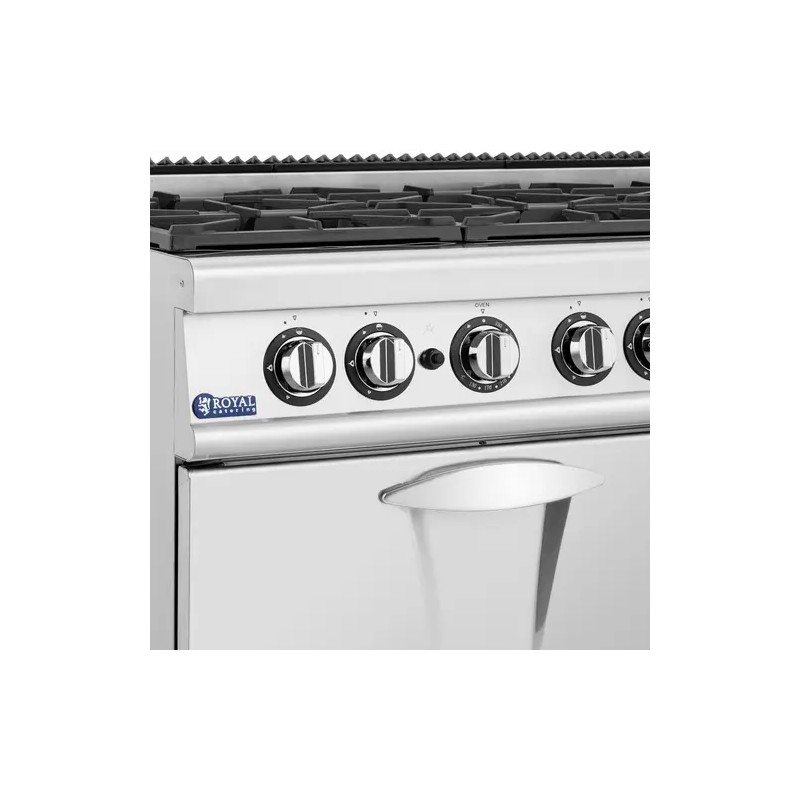 Royal Catering kaasuliesi kaasu-uunilla ja alakaapilla, 27,6 kW, 6 poltinta