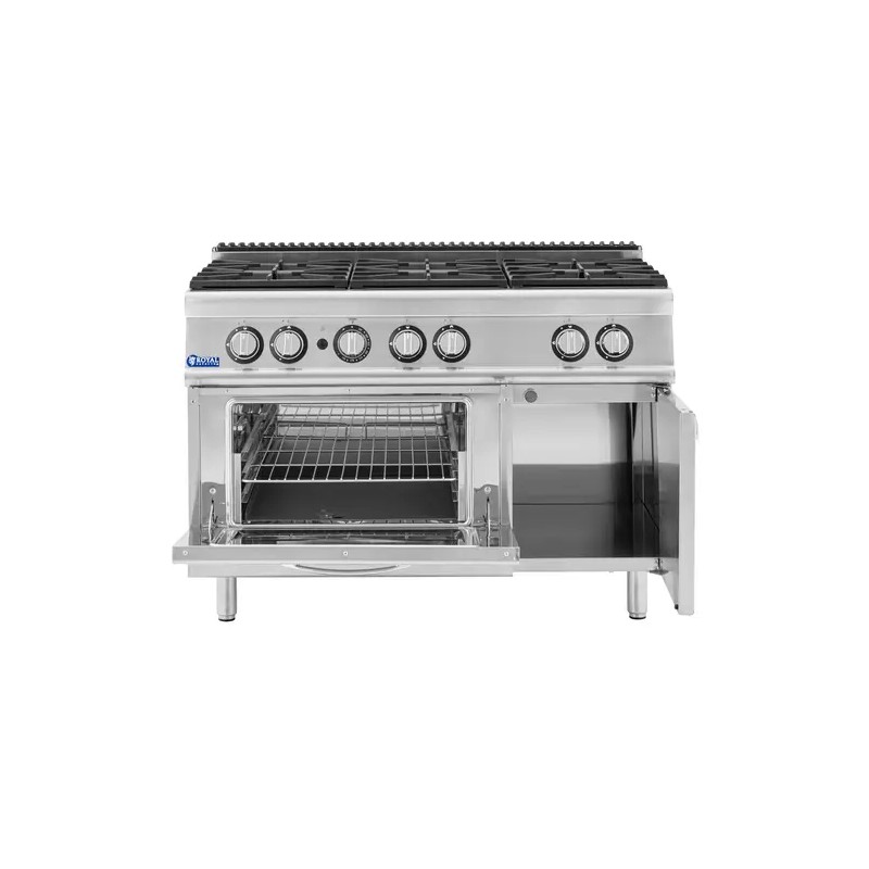 Royal Catering kaasuliesi kaasu-uunilla ja alakaapilla, 27,6 kW, 6 poltinta
