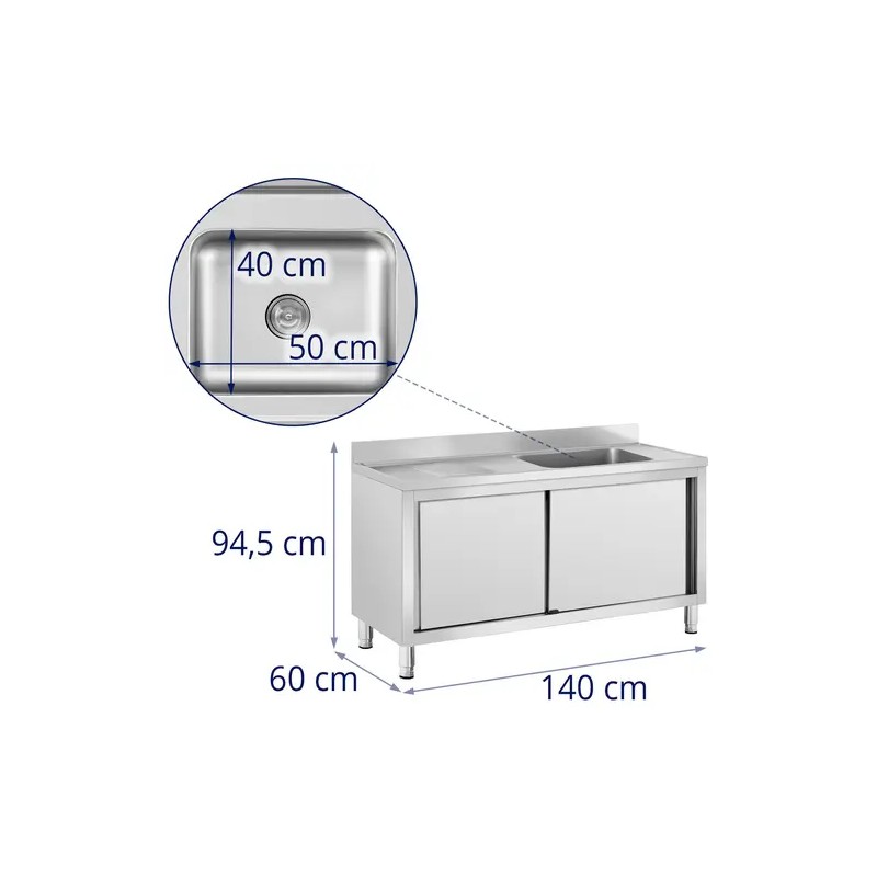 Royal Catering RC-IKS06 tiskiallaskaappi ruostumaton teräs 140 x 60 cm